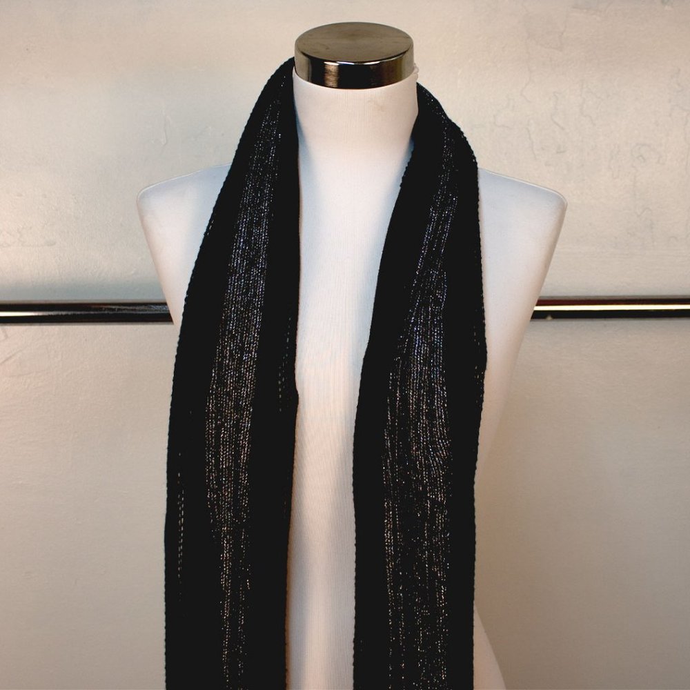 Sparkly Knit Scarf with Frayed Edge